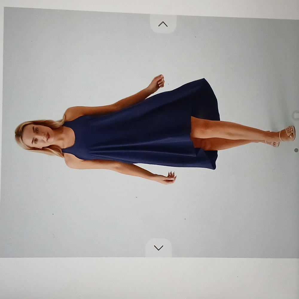 HALARA Navy Blue Midi Swing Dress - Picture 3 of 4